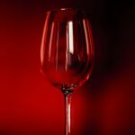 red wine in clear wine glass